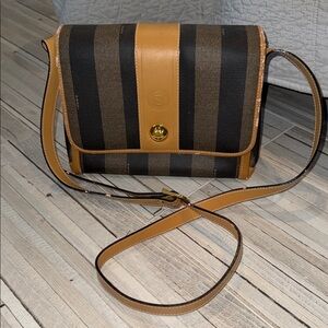 Vintage Fendi Pequin Crossbody Bag